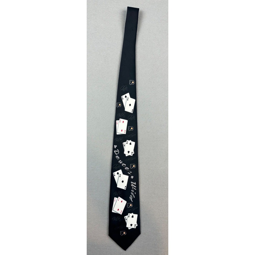 Philadelphia Flyers Hockey Deuces Wild Men's‎ Black Tie